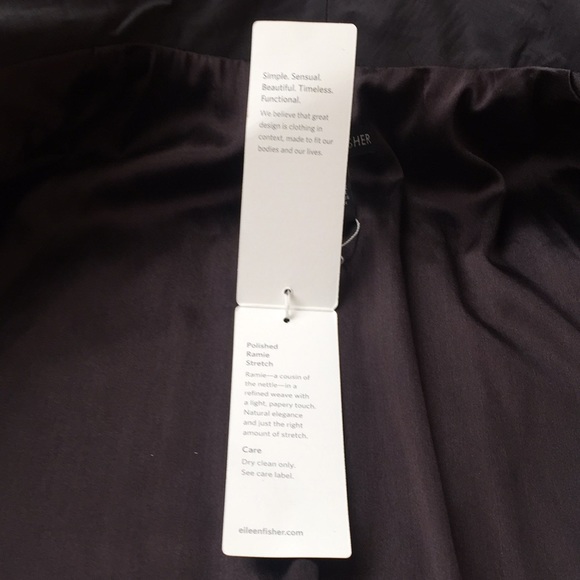 NEW Eileen Fisher Black Ramie Long Jacket Size 12 - Picture 8 of 10